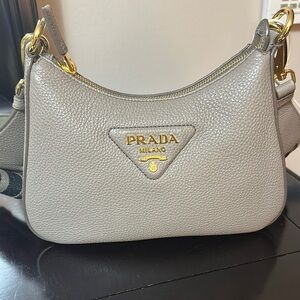 Prada Gray Leather Women's Bag - New